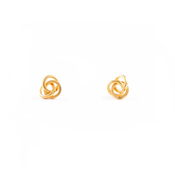 18ct Yellow Gold Triple Hoops Earrings shine 8x8 mm