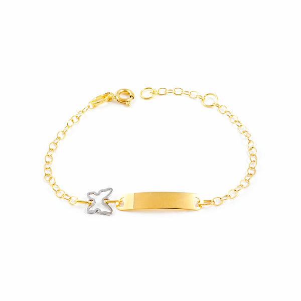 18ct two color gold Personalized Butterfly Slave Bracelet Shine and Texture 14 cm