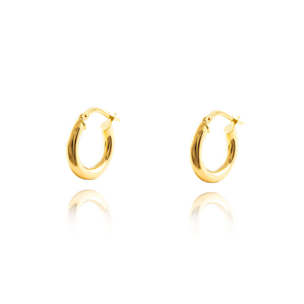 18ct Yellow Gold Hoops Earrings shine 16x3 mm