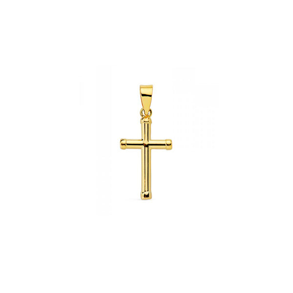 18ct Yellow Gold religious pendant cross 12x8 mm shine