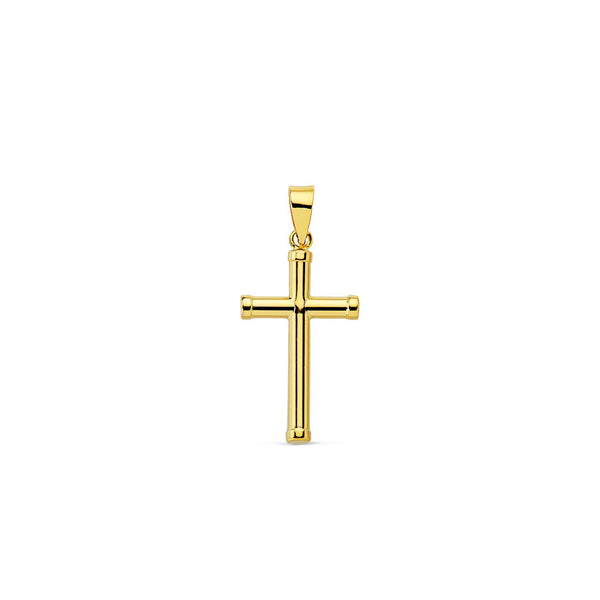 18ct Yellow Gold religious pendant cross 15x9.5 mm shine