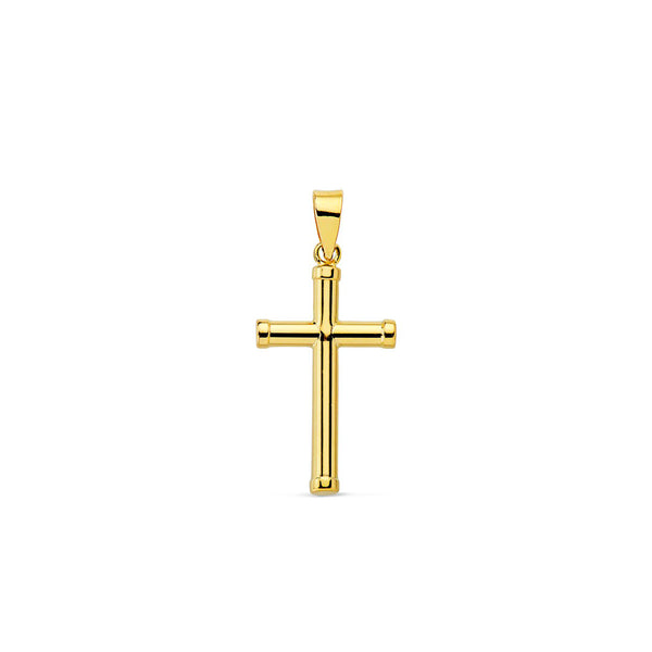 18ct Yellow Gold religious pendant cross 16x10 mm shine