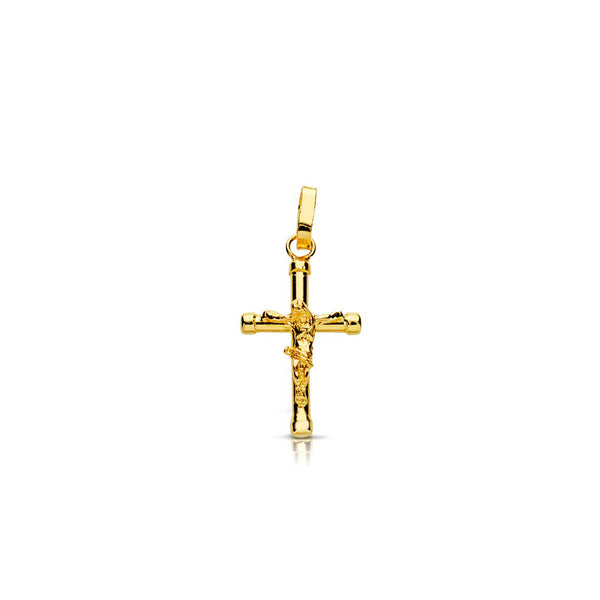 18ct Yellow Gold Christ religious pendant cross 16x10 mm shine