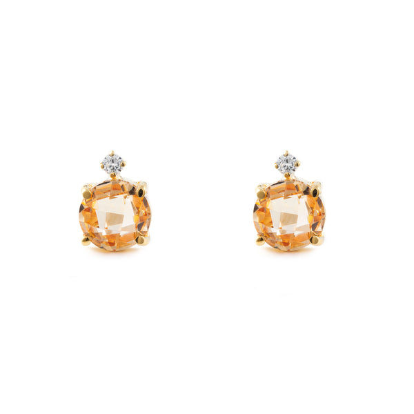 9ct Yellow Gold Topaz Citrine Earrings shine