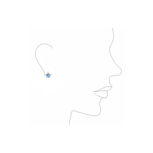 Pendientes Niña Redondos Agua y Circonita