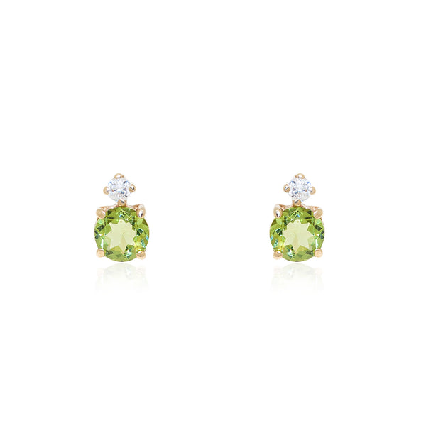 Pendientes Mujer-Niña Oro Amarillo 9K Peridoto Brillo