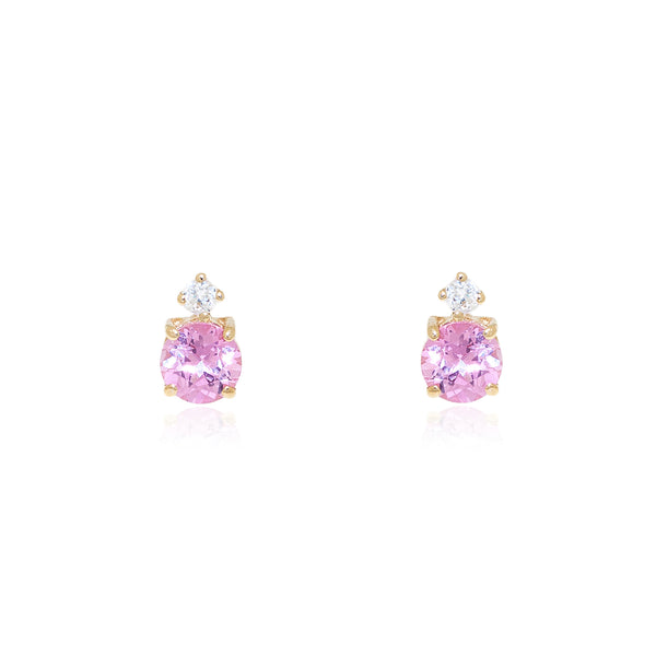 Pendientes Mujer-Niña Oro Amarillo 9K Rosa Brillo