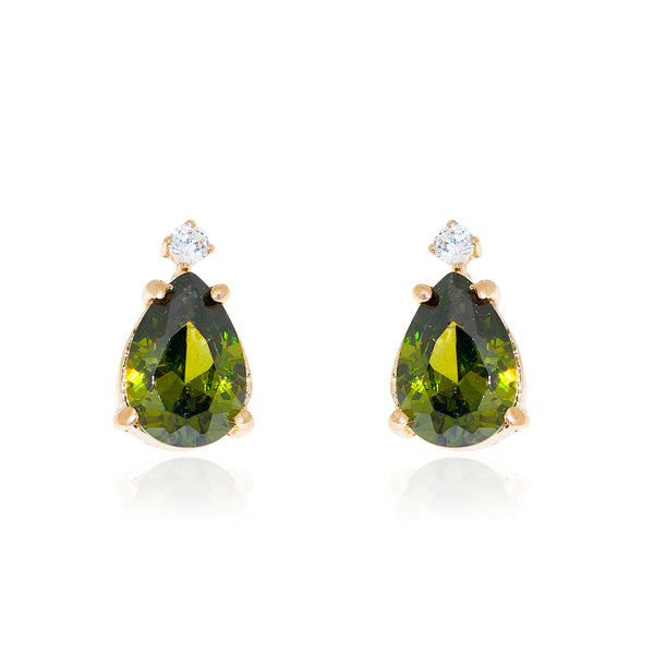 9ct Yellow Gold Teardrop Peridot Earrings shine