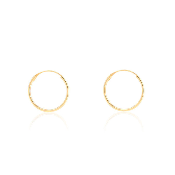 18ct Yellow Gold Hoops Earrings shine 12x1 mm
