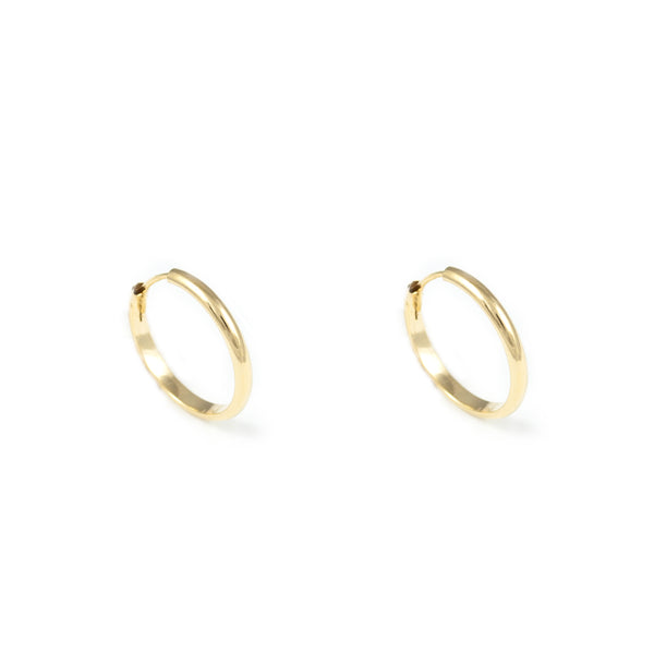 18ct Yellow Gold Hoops Earrings shine 12x2 mm