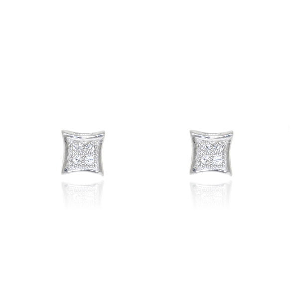 925 Sterling Silver Square Cubic Zircon shine earrings