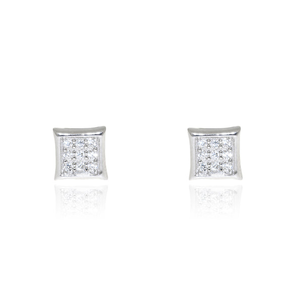 925 Sterling Silver Square Cubic Zircon shine earrings