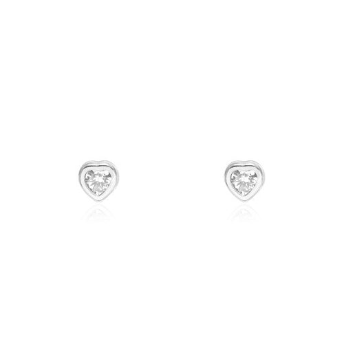 925 Sterling Silver Heart Cubic Zircon Children's shine earrings