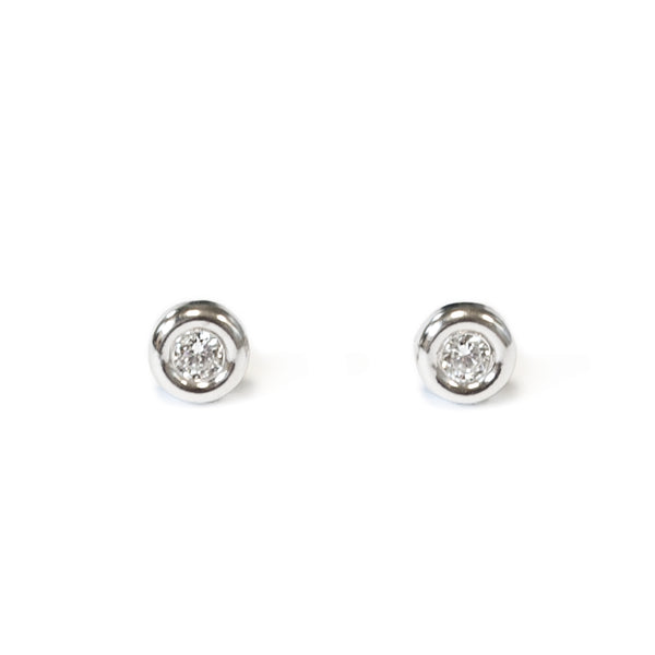 925 Sterling Silver Round Cubic Zircon 3 mm shine earrings