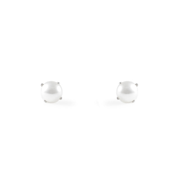 925 Sterling Silver Pearl 5 mm shine earrings