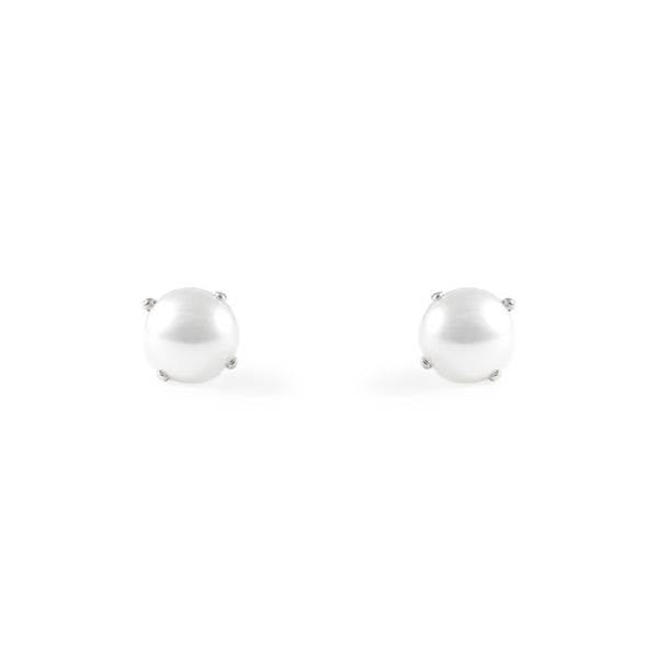 925 Sterling Silver Pearl 6 mm shine earrings