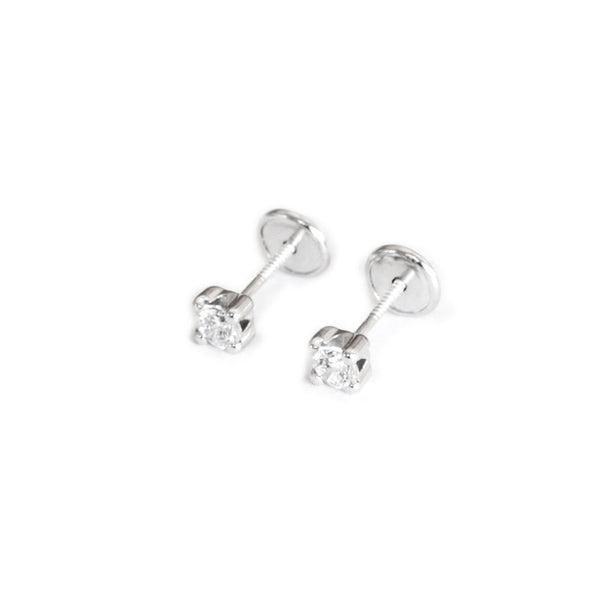 925 Sterling Silver Cubic Zircon 3 mm shine earrings