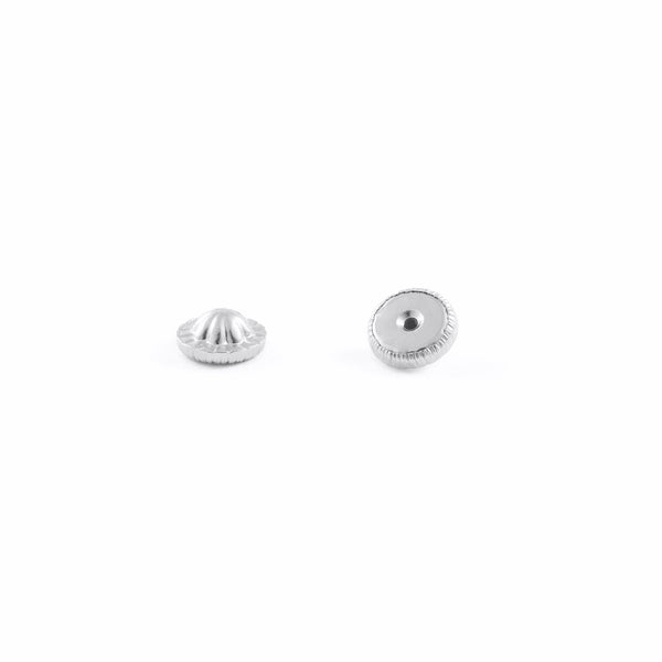 Pair of Screw Backs closure white gold earrings 9ct