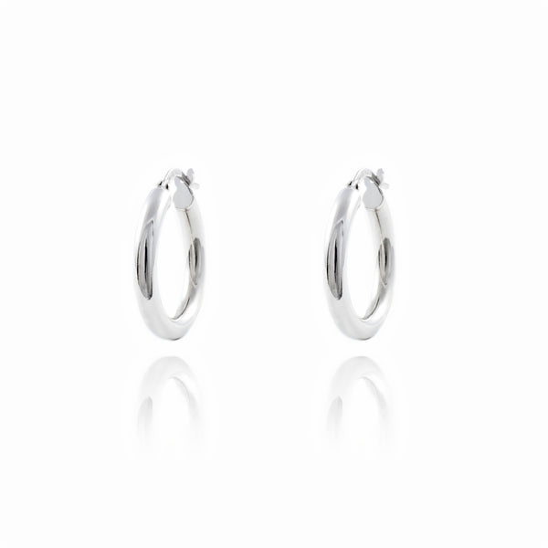 925 Sterling Silver Hoops shine earrings 20x3 mm