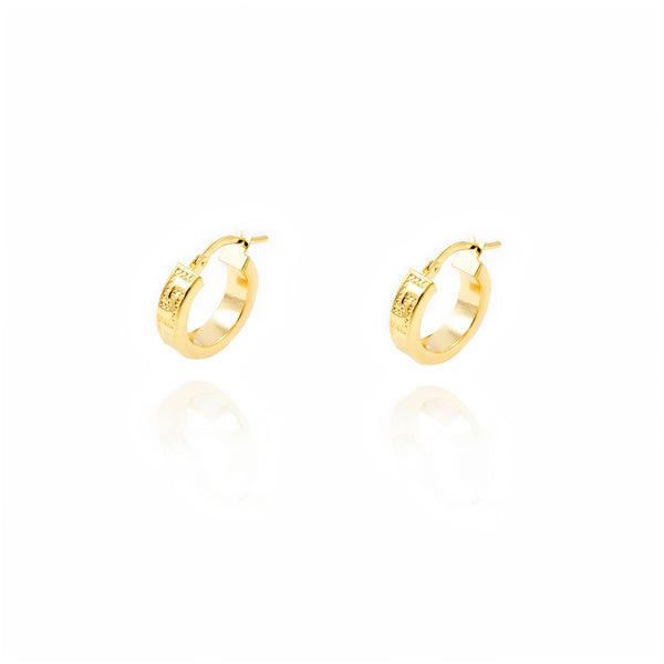 18ct Yellow Gold Greece Hoops Earrings 15x4 mm