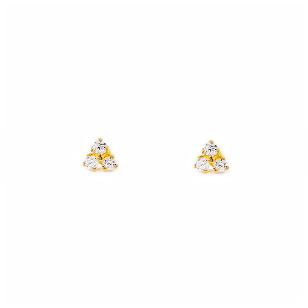 Pendientes Bebe Oro Amarillo 18K Circonita Brillo