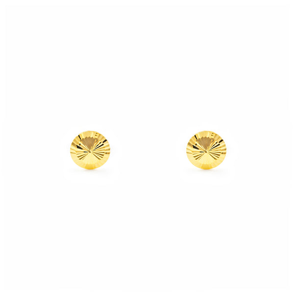 18ct Yellow Gold Children's Girls carved Earrings