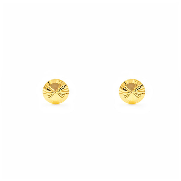 18ct Yellow Gold Children's Girls carved Earrings