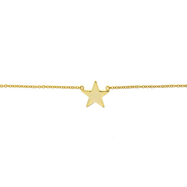 Pulsera Plata de Ley Dorado Estrella Brillo