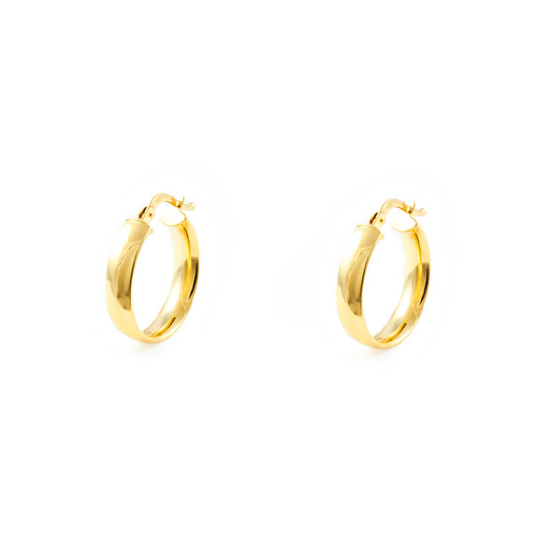 18ct Yellow Gold Hoops Earrings shine 18x4 mm