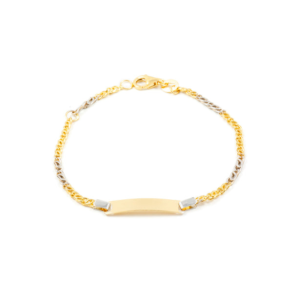 18ct two color gold Personalized Slave Bracelet 15 cm