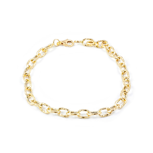  18ct Yellow Gold Women's Bracelet Sparkle and Texture 20 cm