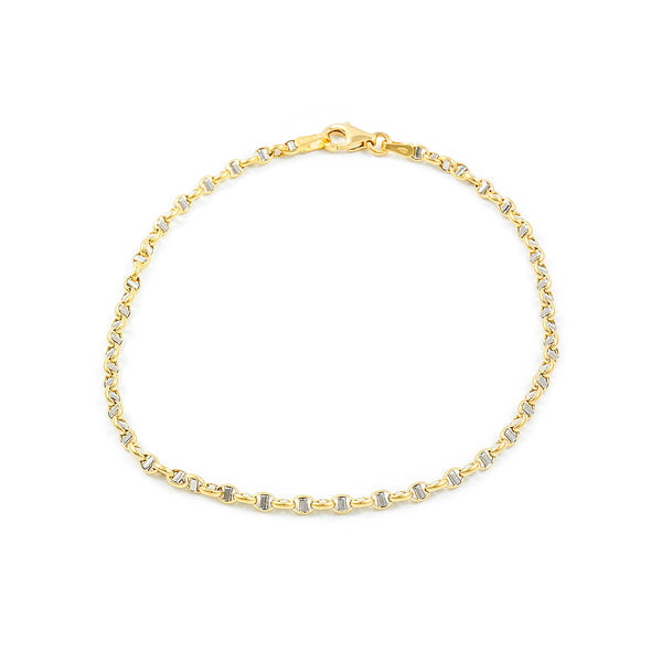 18ct two color gold Women's Bracelet Capaventi Shine 19 cm