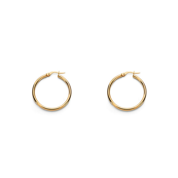 18ct Yellow Gold Hoops Earrings shine 24x2 mm