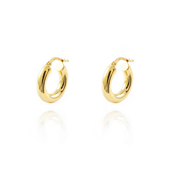 18ct Yellow Gold Hoops Earrings shine 18x4 mm