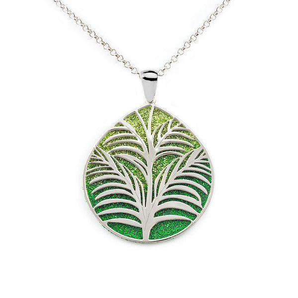 925 Sterling Silver Leaf Pendant shine