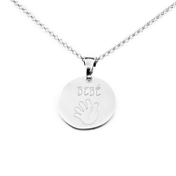 925 Sterling Silver Baby's Hand Pendant shine