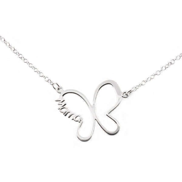 925 Sterling Silver Mama and Butterfly Necklace Shine