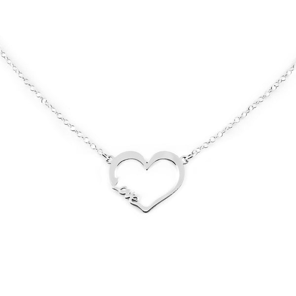 925 Sterling Silver Heart Necklace Shine
