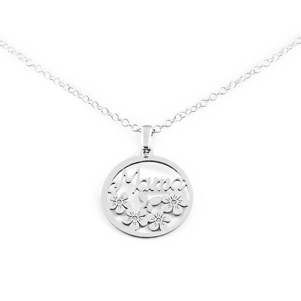 925 Sterling Silver Mama Flowers Necklace Shine