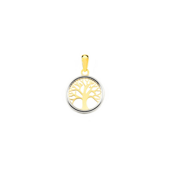 9ct two color gold Tree of Life pendant shine