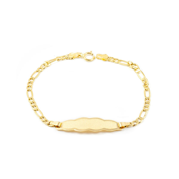 18ct Yellow Gold Personalized Slave girls Bracelet Cloud Shine 14 cm