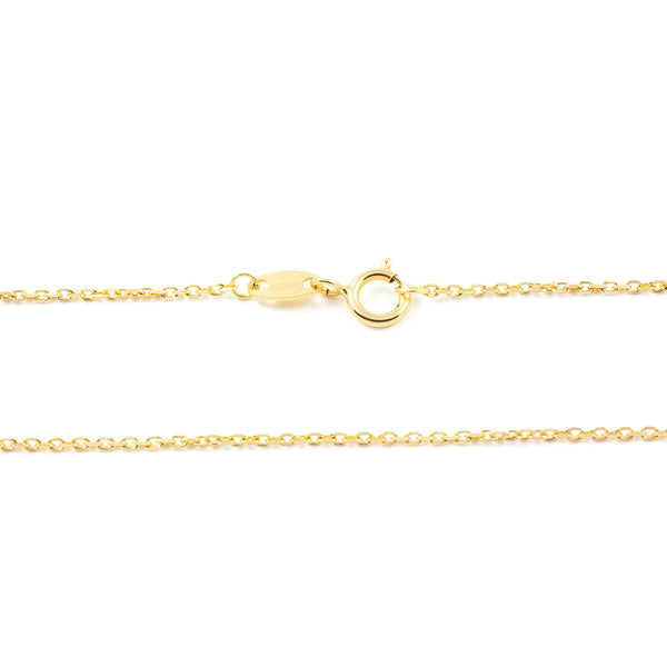 9ct Yellow Gold Forced Chain necklace thick 1 mm