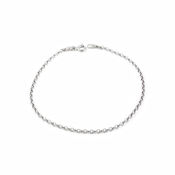  18ct White Gold Women's Bracelet (2 mm) Shine 19 cm