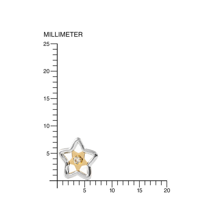Pendientes Niña Bicolor Estrella en Circon (9kts)